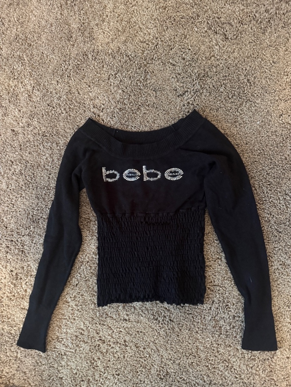 Bebe black off the shoulder sweater